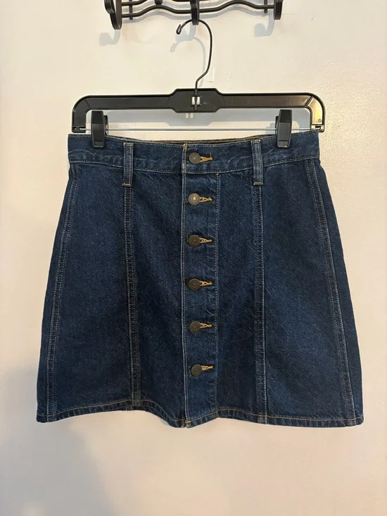 Levi’s A-Line Button Up Denim Mini Skirt 26 - Picture 4 of 9